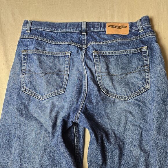 VINTAGE Anchor Blue Baggy Men Jeans 40x30 Blue Denim Skateboard Street Wear‎ Y2K - Picture 4 of 16